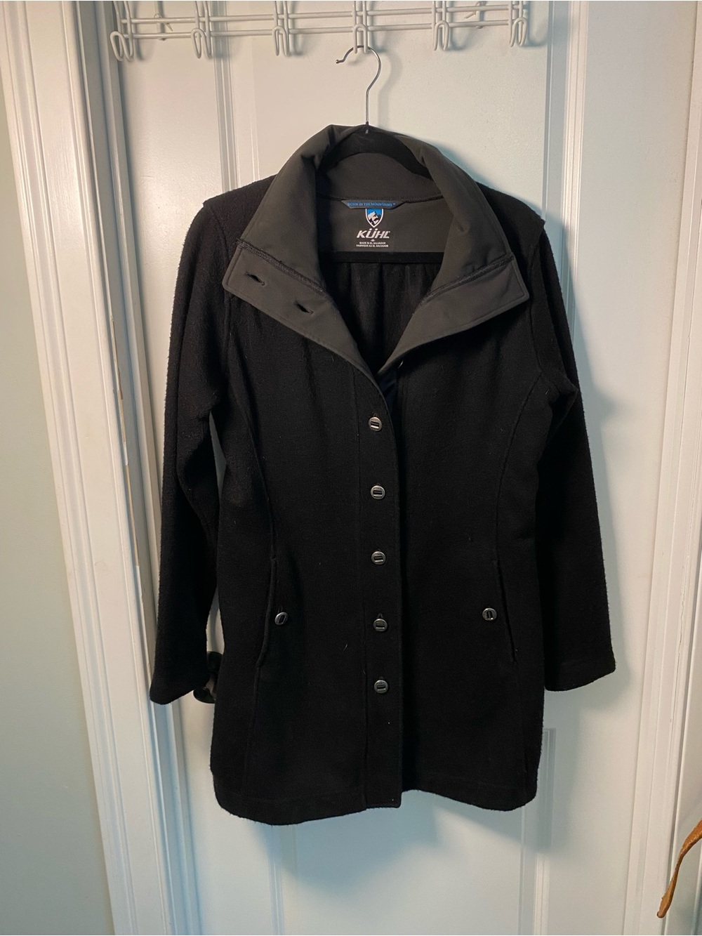 Kuhl Women's Black Button-Front Pea Fleece Coat